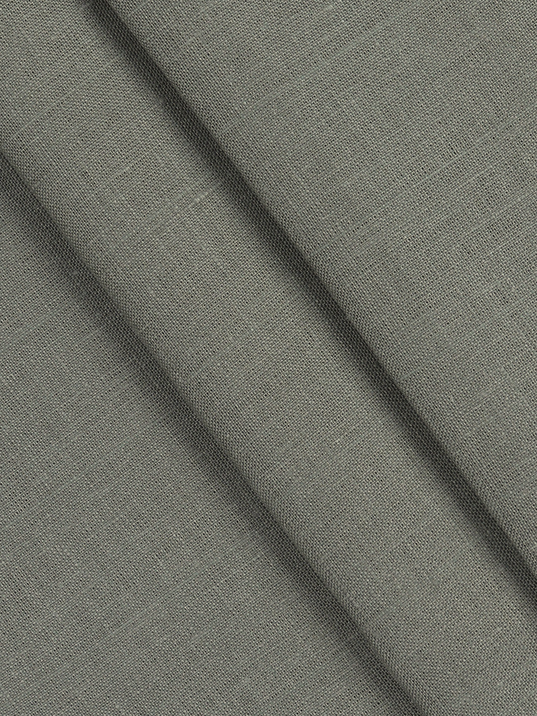100% European Linen Gryish Green Plain Shirt Fabric Park Elite