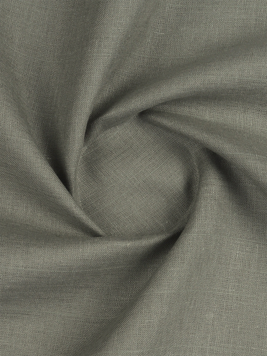 100% European Linen Gryish Green Plain Shirt Fabric Park Elite