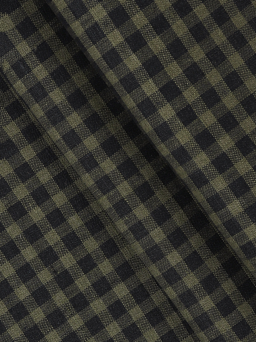 100% European Linen Navy Checked Shirt Fabric Park Elite