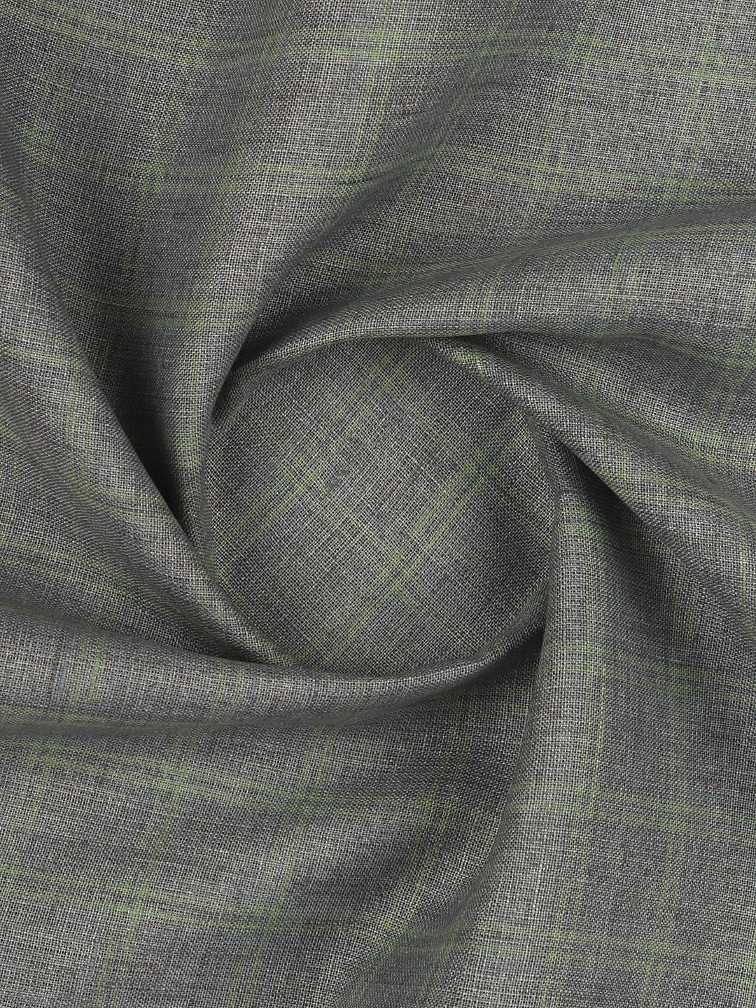 100% European Linen Grey Checked Shirt Fabric Park Elite