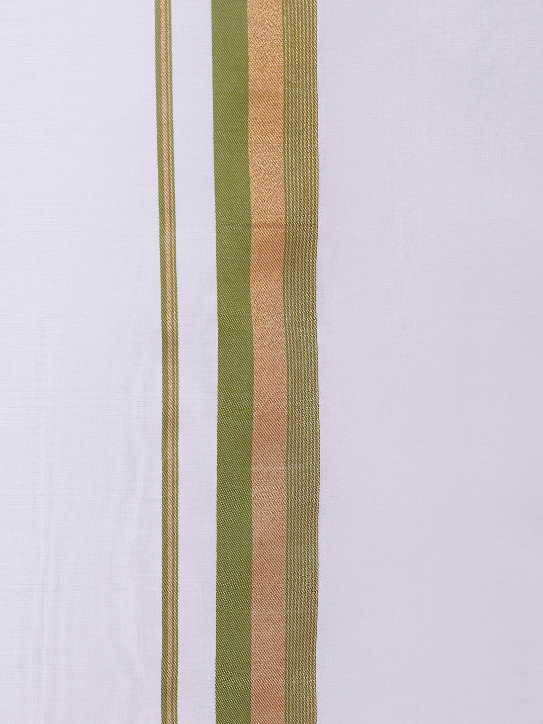 Men 100% Cotton Single Layer White Dhoti with Fancy Jari Border GR08