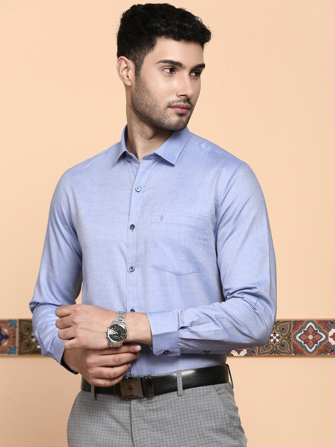 Men Premium Cotton Shirt Blue EL GP5