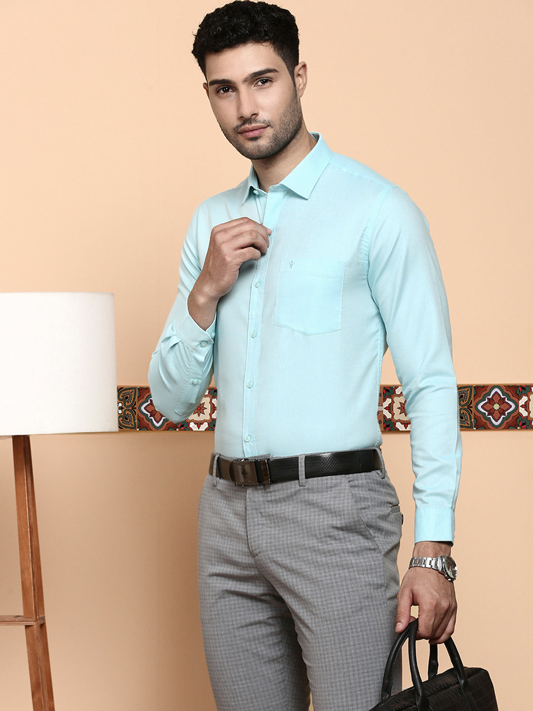 Men Premium Cotton Shirt Sky Blue EL GP19
