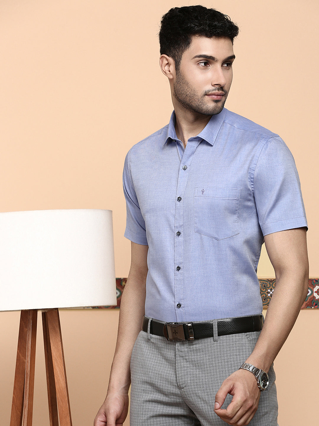 Men Premium Cotton Shirt Blue EL GP5