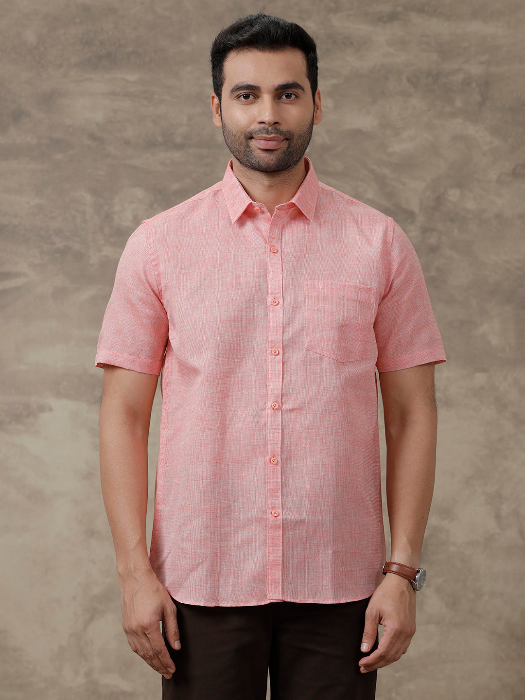 Men Cotton Blend Shirt Light Pink T3 CV11