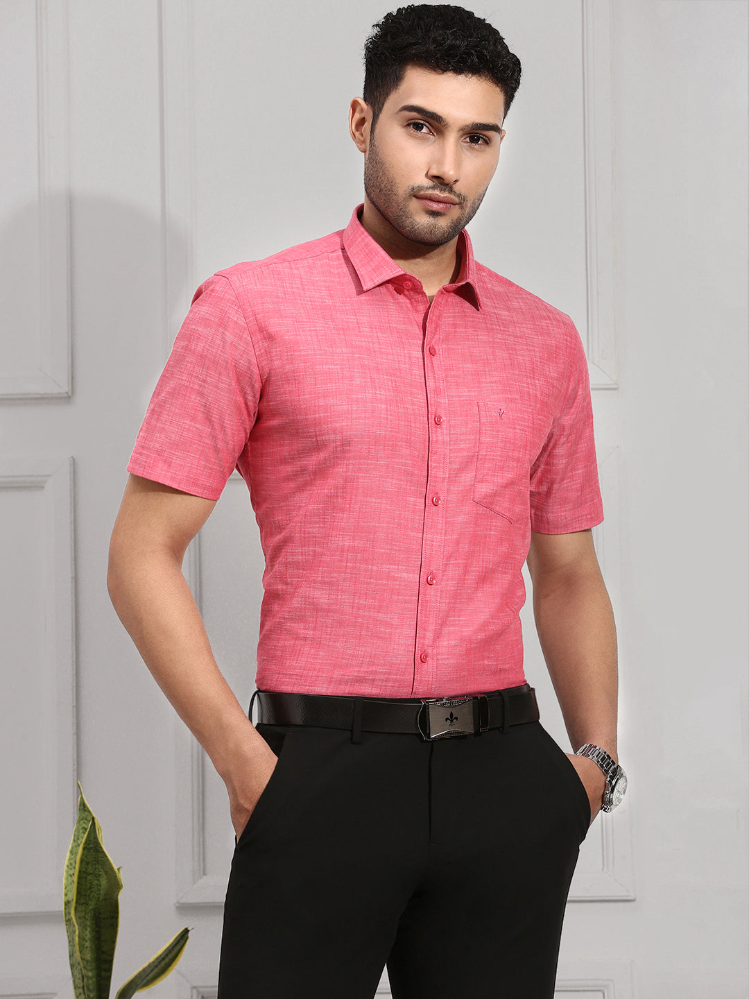 Men 100% Cotton Shirt Pink CL2 GT1
