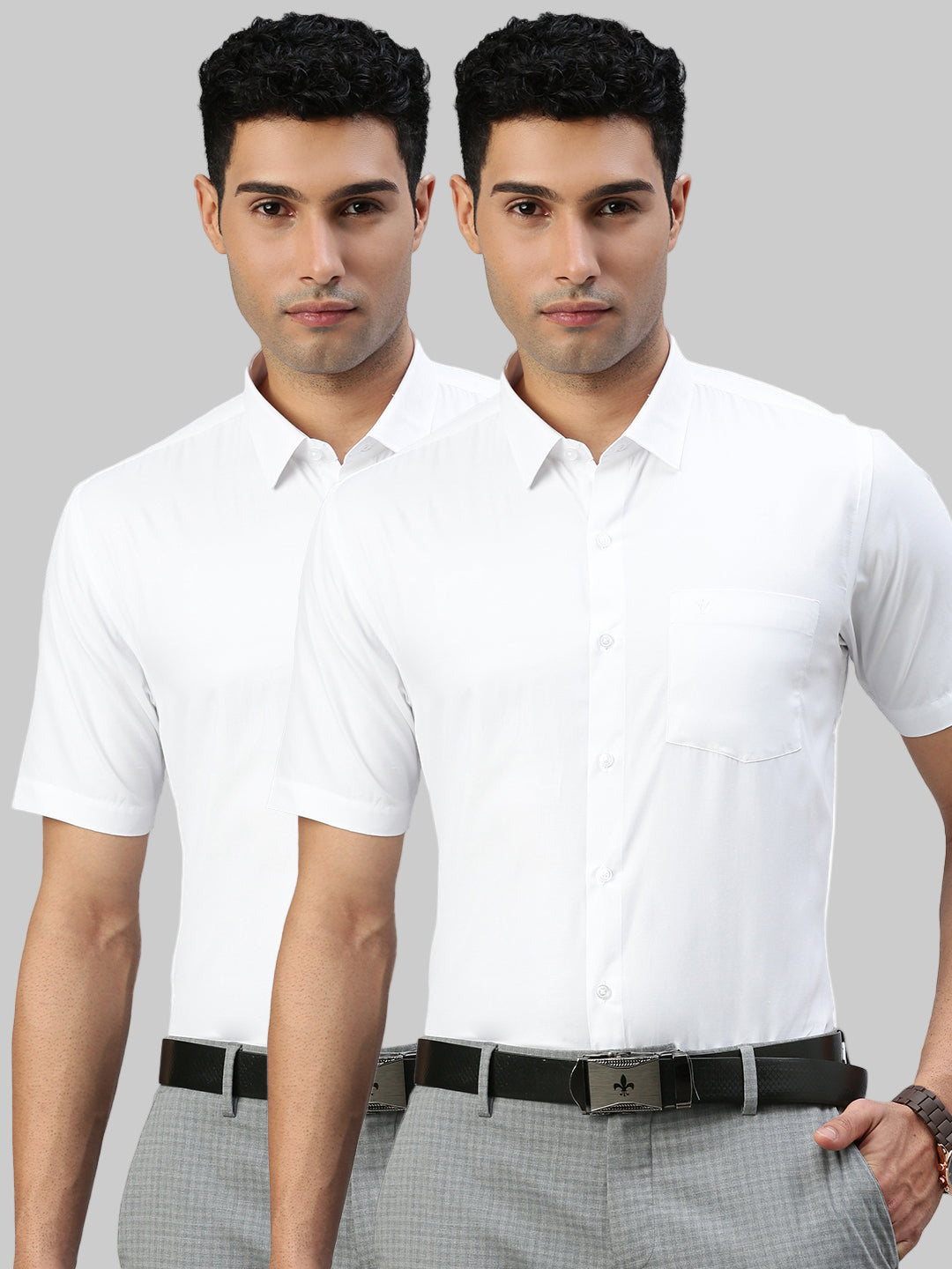 Men Formal White Shirt 2 Pcs Combo