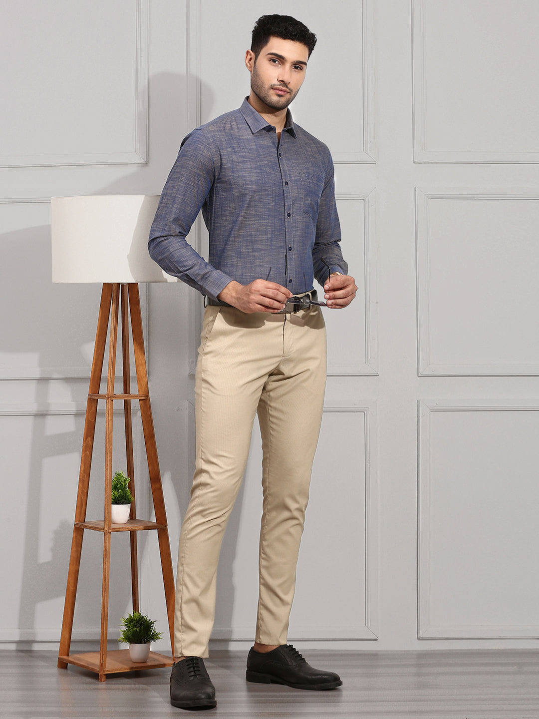 Men 100% Cotton Shirt Blue CL2 GT22