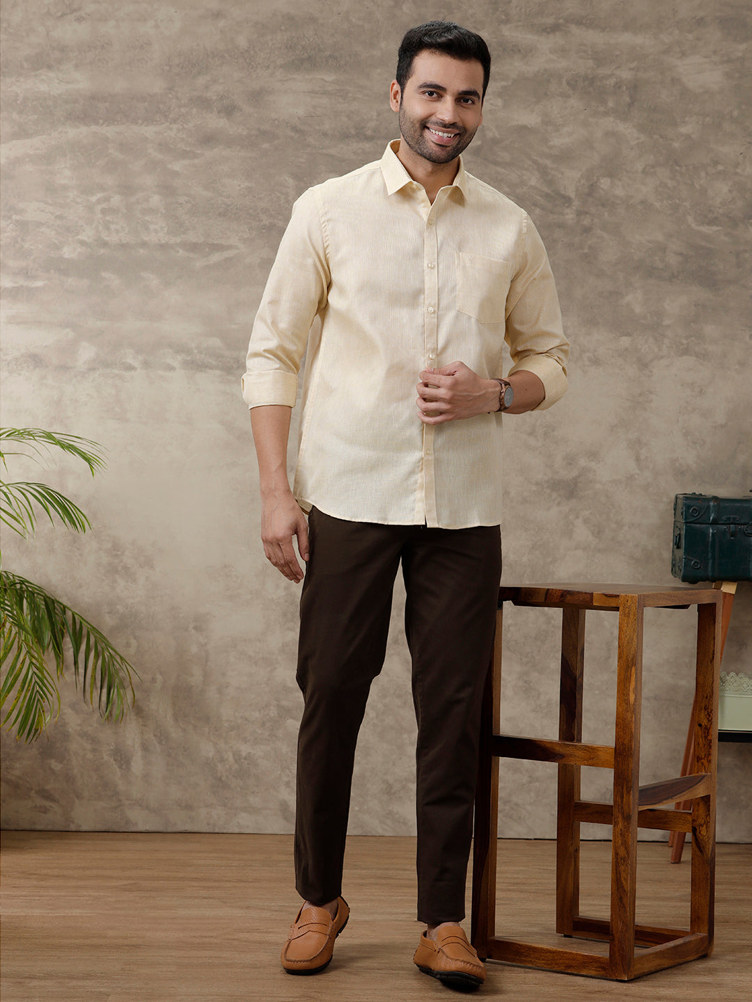 Men Cotton Blend Shirt Sandal T3 CV8