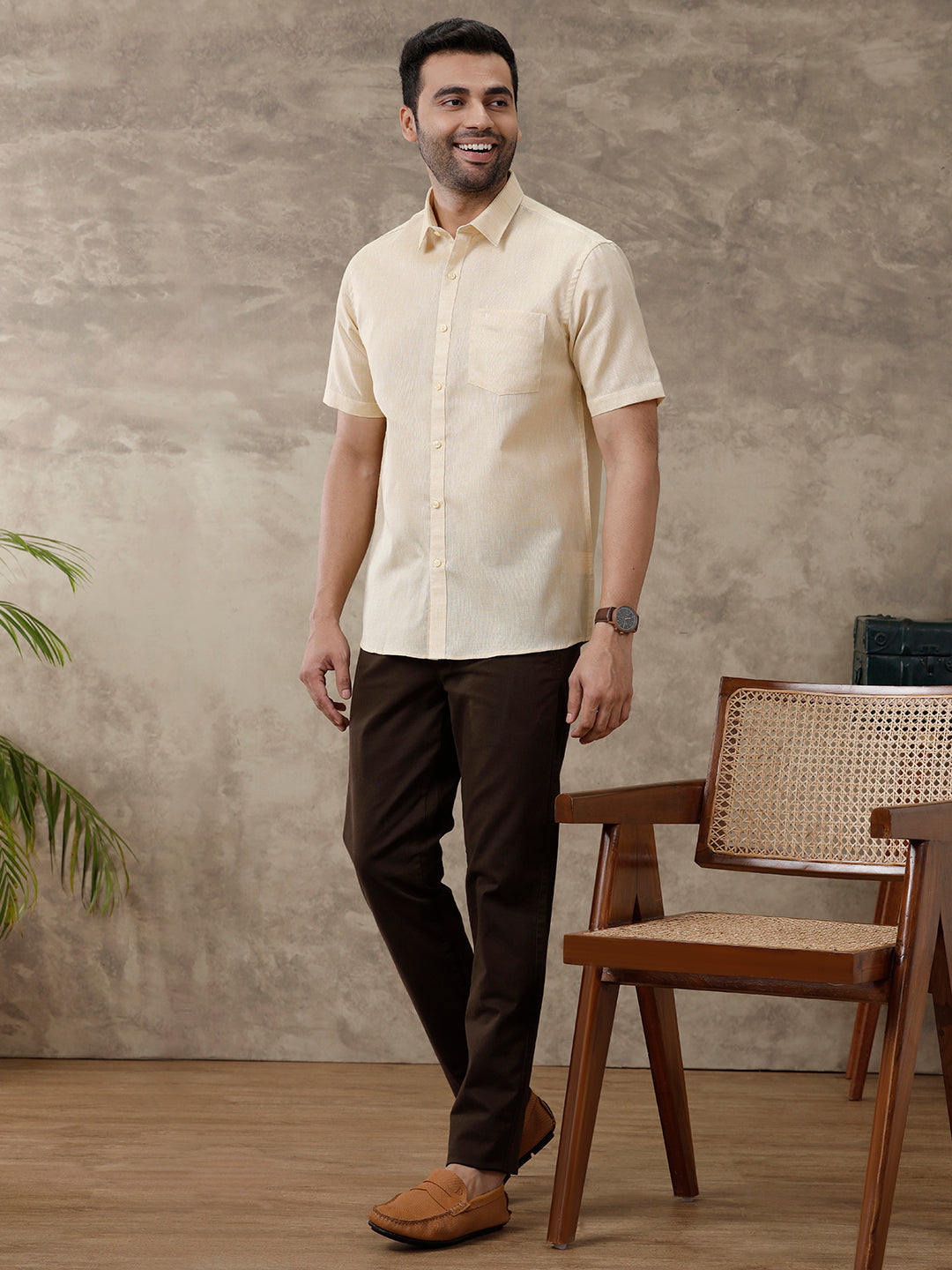 Men Cotton Blend Shirt Sandal T3 CV8