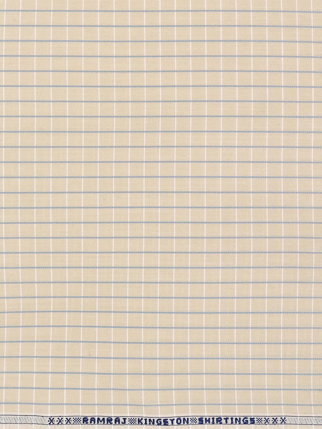 Cotton Rich Checked Sandal Shirt Fabric Elight Gold