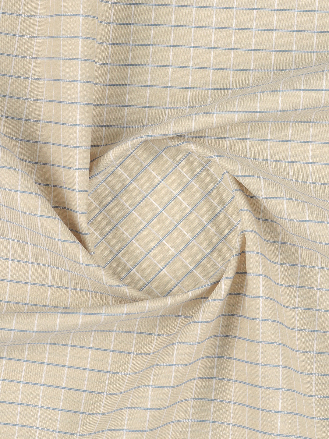 Cotton Rich Checked Sandal Shirt Fabric Elight Gold
