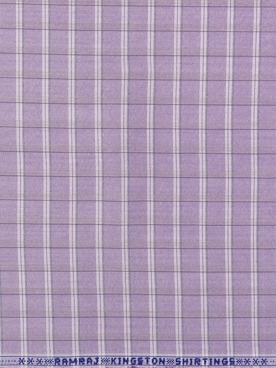 Cotton Rich Checked Lavender Shirt Fabric Elight Gold