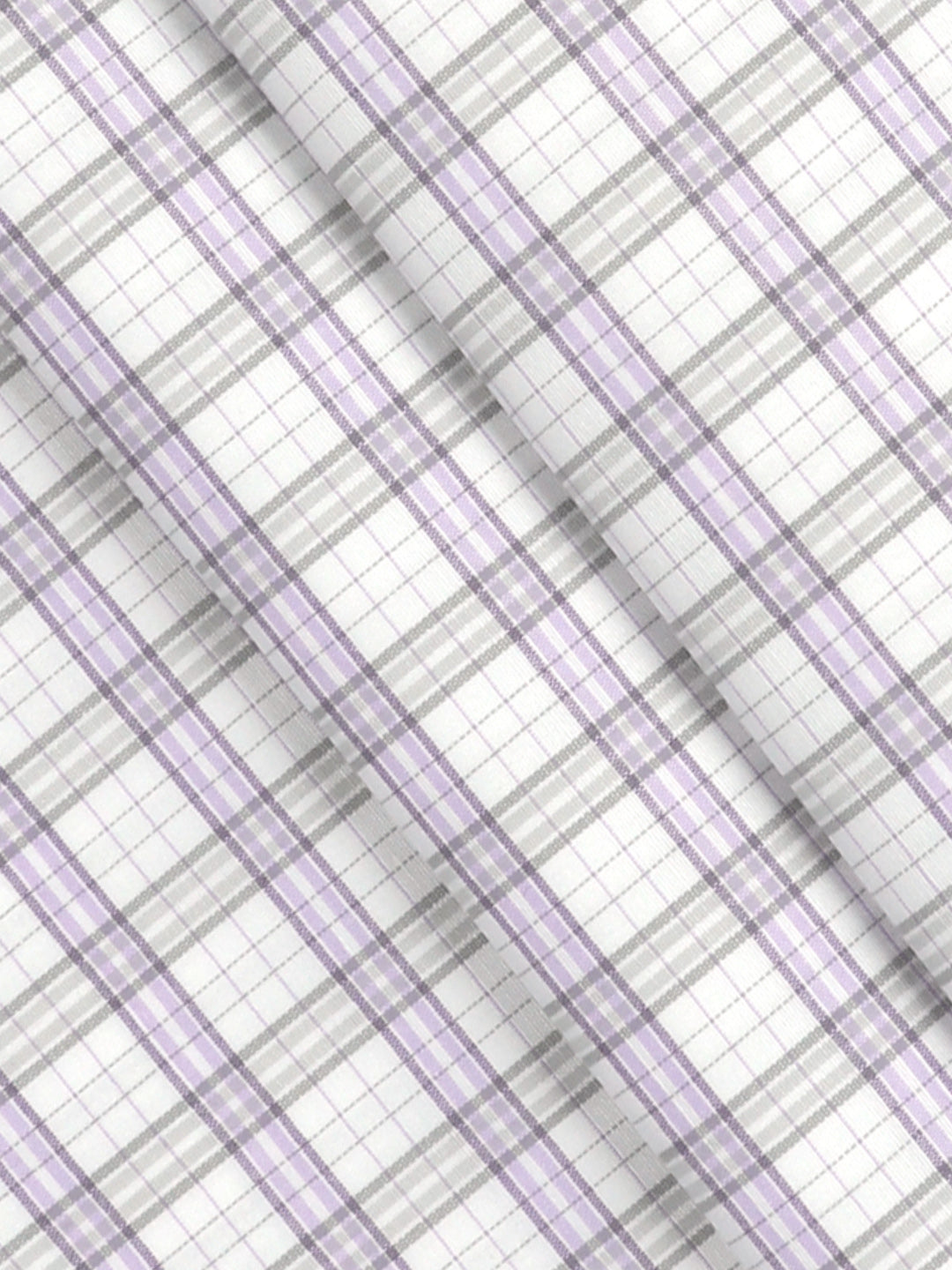Cotton Rich Lavender Checked Shirt Fabric Elight Gold