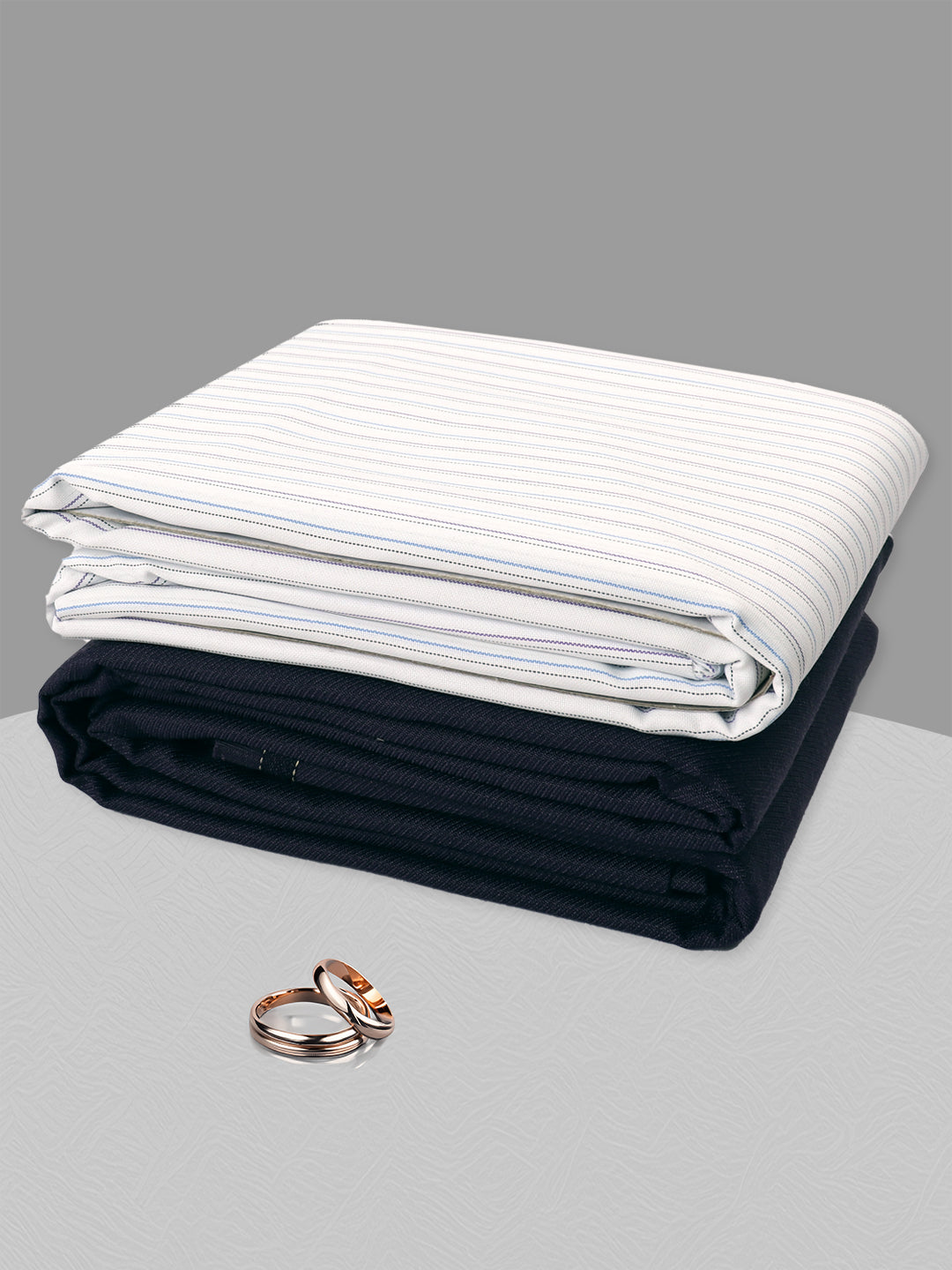 Men Cotton Blend Striped Shirting & Suiting Gift Box GL161