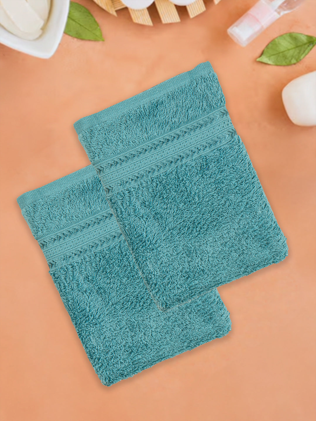 Cotton Bamboo Blue Terry Hand Towel HC7 (Pack of 2) - 500 GSM | 0.40*0.60m