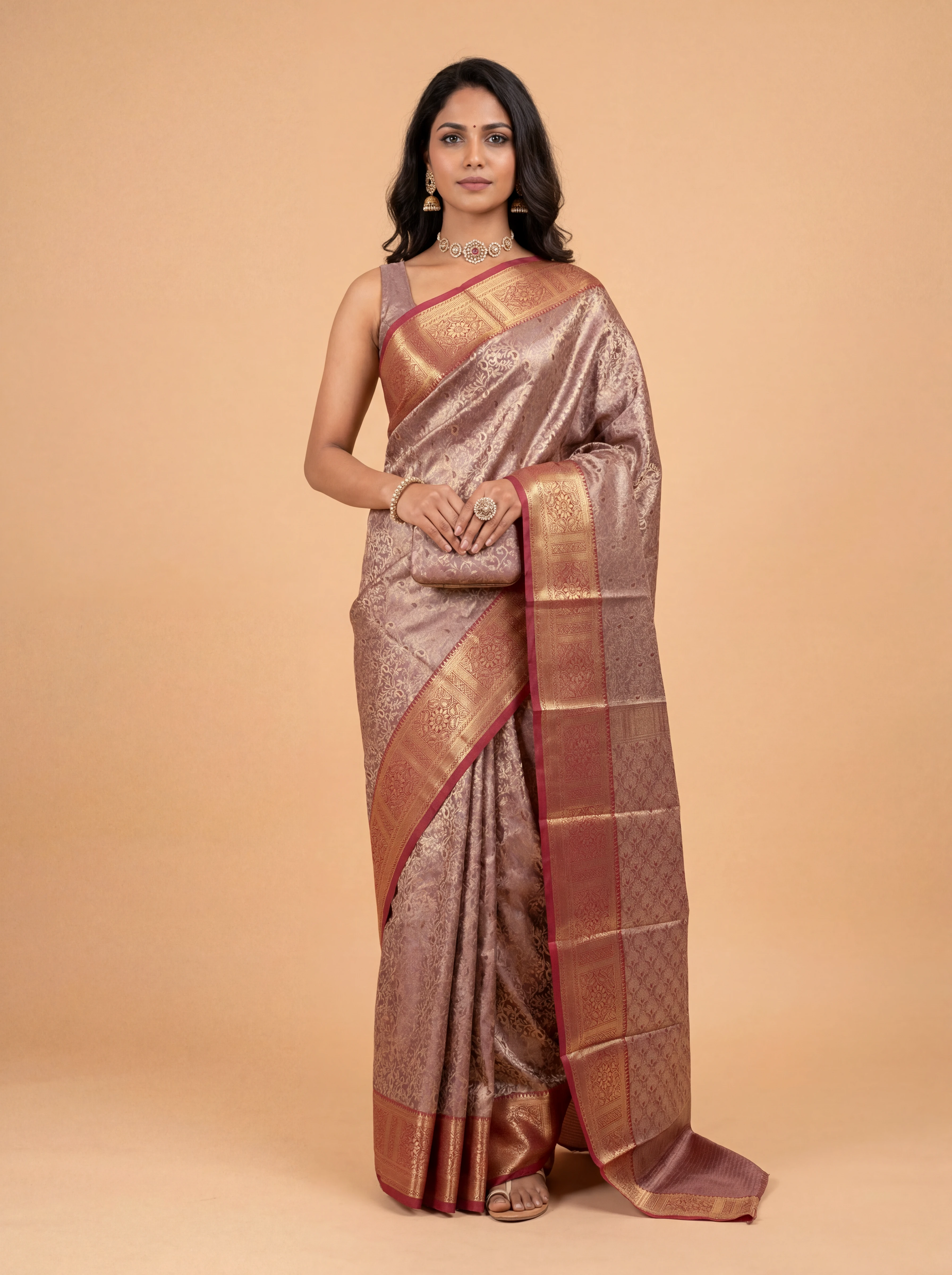 Women Art Silk Maroon with Gold Saree ASS139