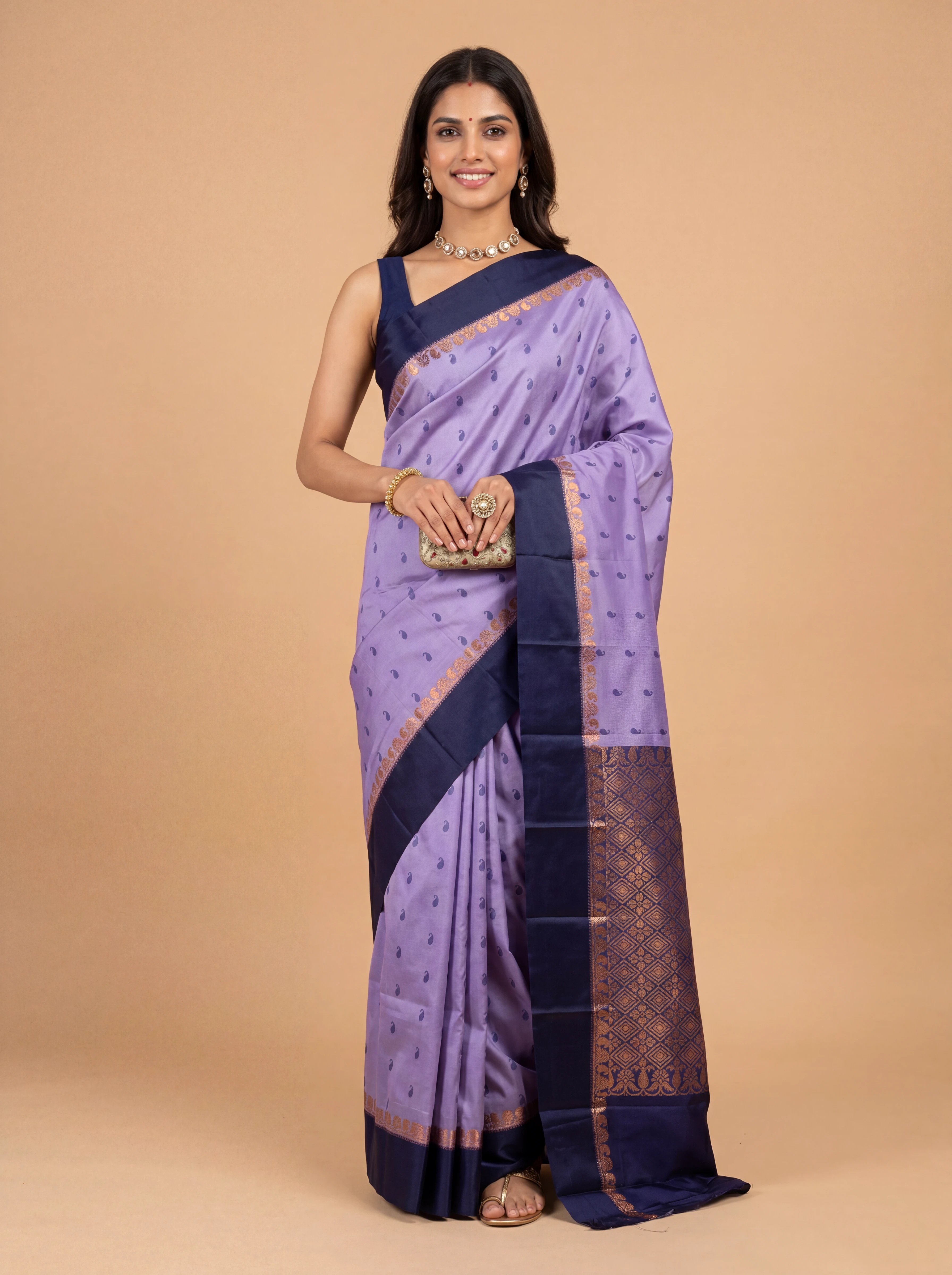 Women Art Silk Violet Saree ASS145