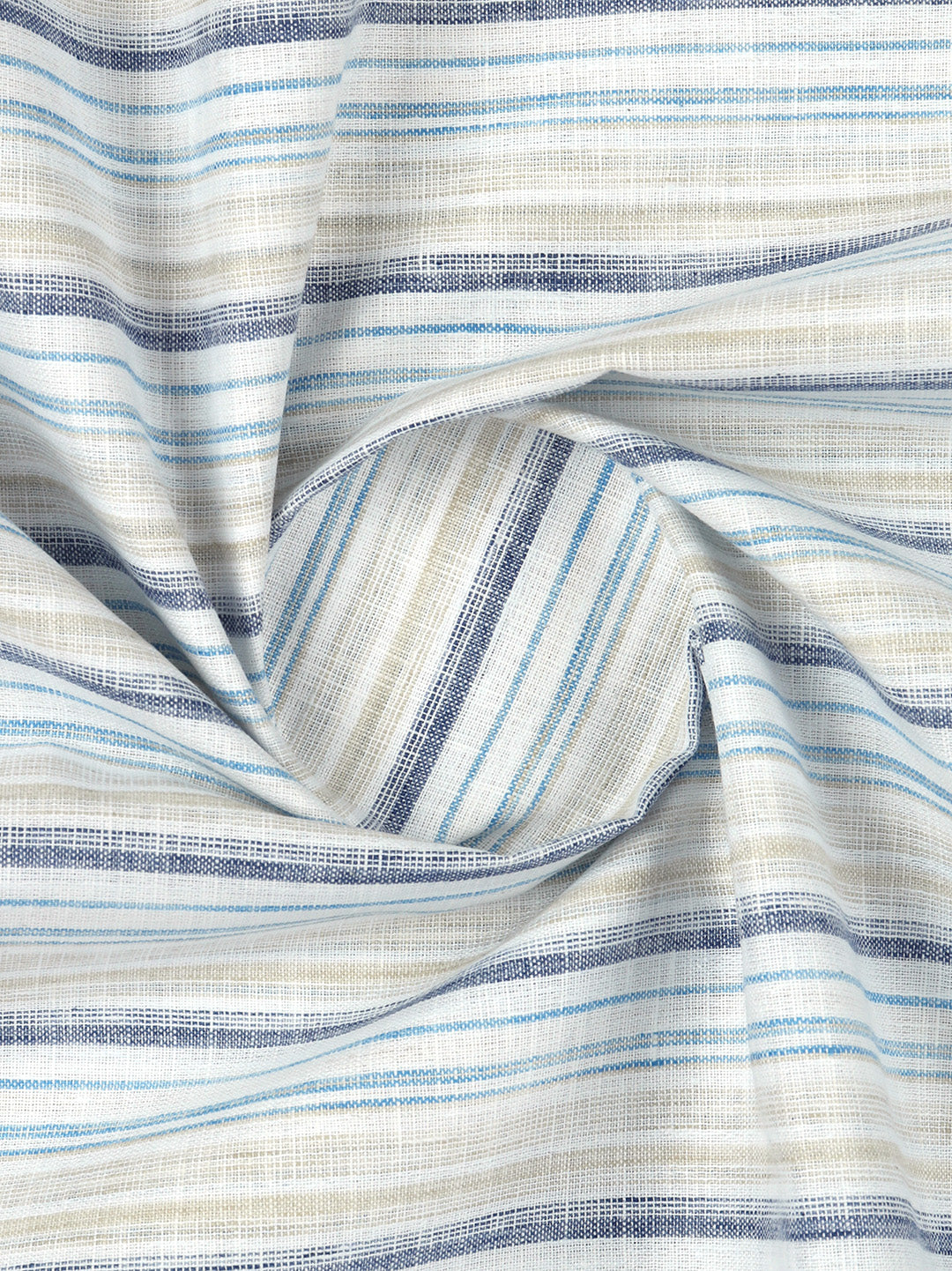 Men’s Cotton-Rich Self-Design Striped Shirt Fabric Grey with Blue Galaxy Art