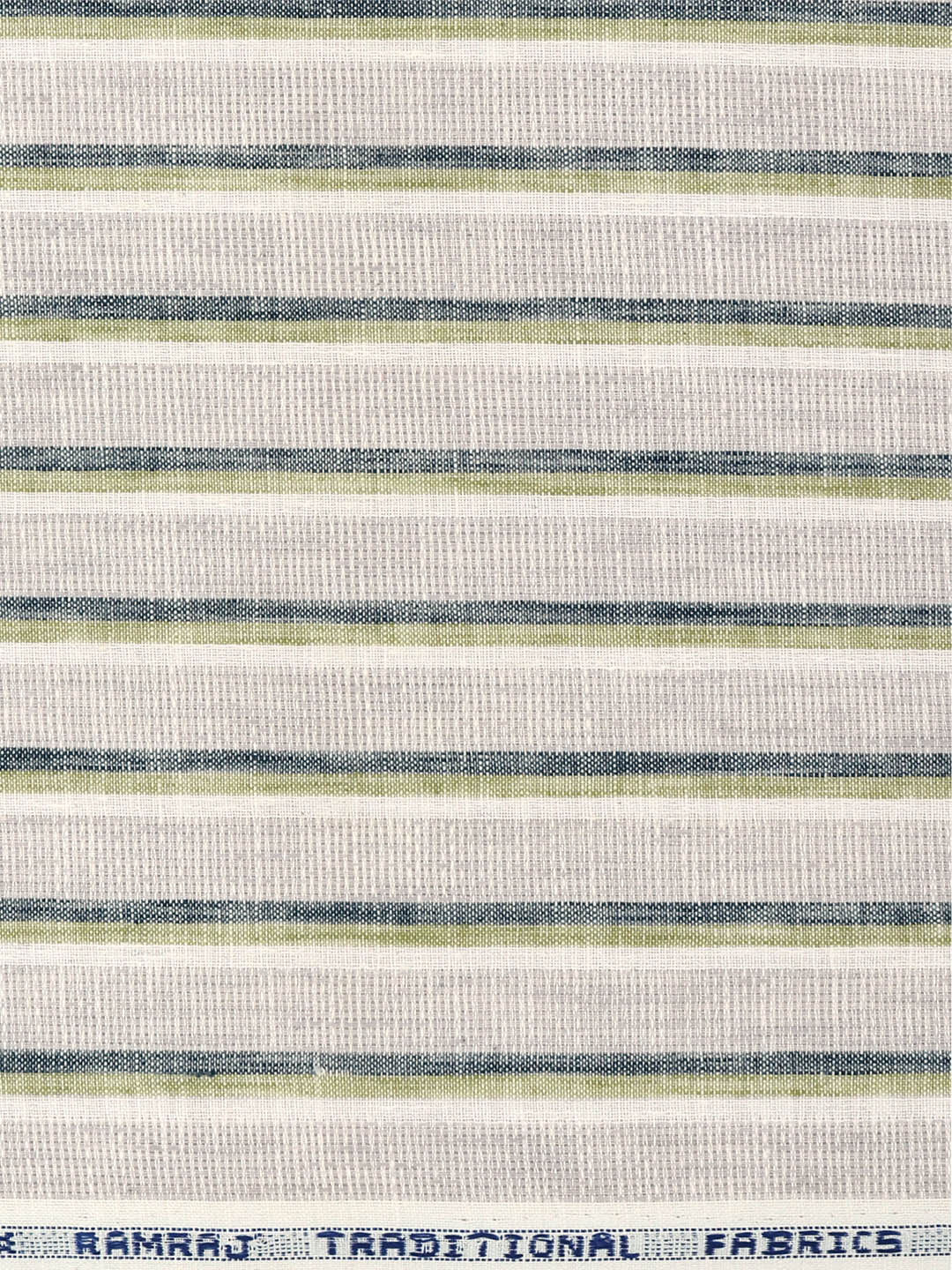 Men’s Cotton-Rich Self-Design Striped Shirt Fabric Grey Galaxy Art