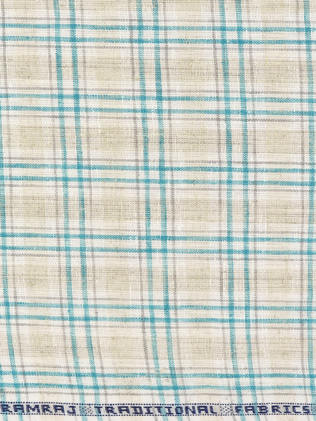Cotton Rich Blue Checked Shirt Fabric High Style