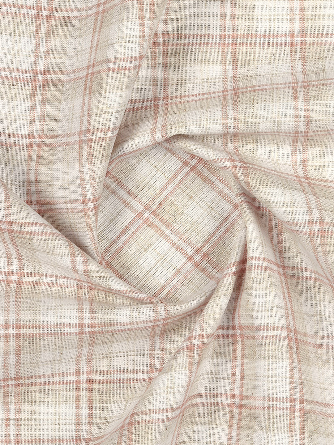 Cotton Rich Checked Shirt Fabric Brown High Style