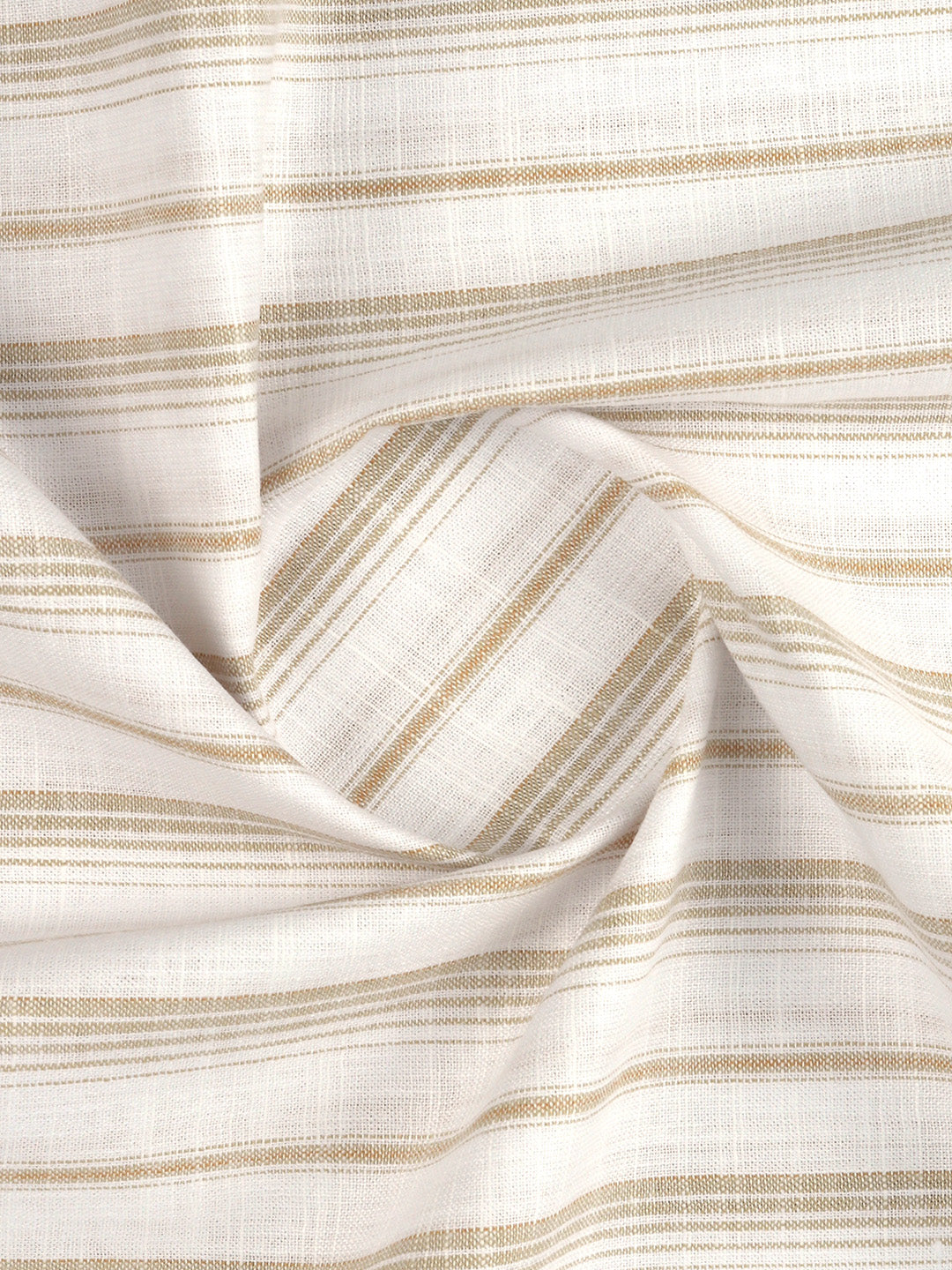 Men Cotton Rich Striped Shirt Fabric White with Brown Infinity
