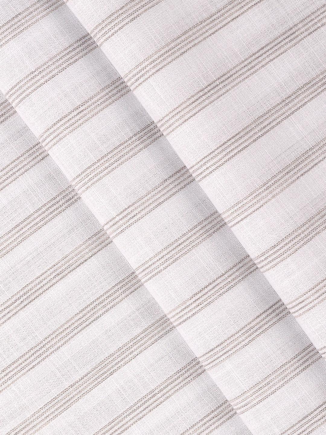 Men Cotton Rich Striped Shirt Fabric Brown with White Infinity