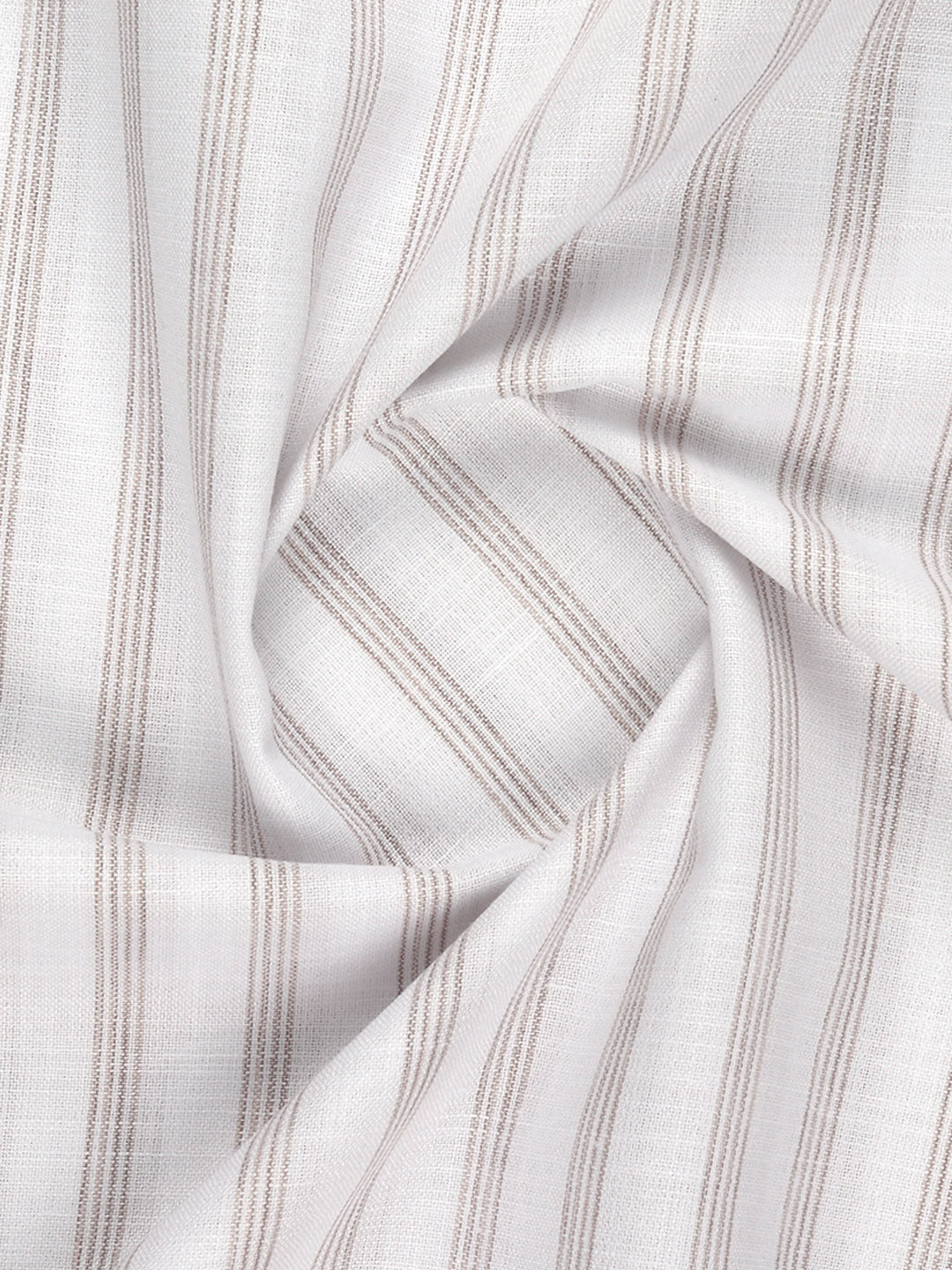 Men Cotton Rich Striped Shirt Fabric Brown with White Infinity