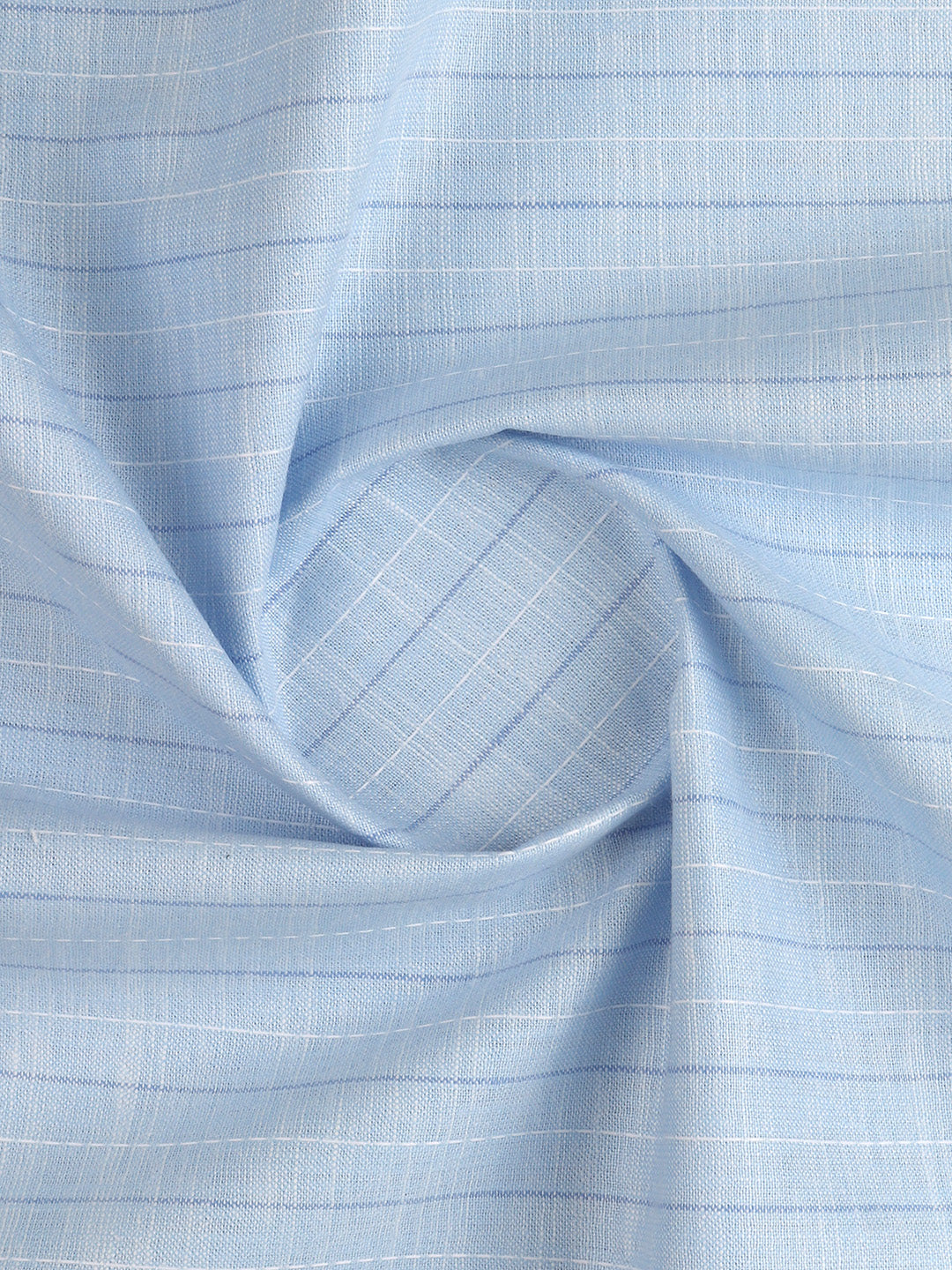 Men Cotton Rich Striped Shirt Fabric Blue Infinity