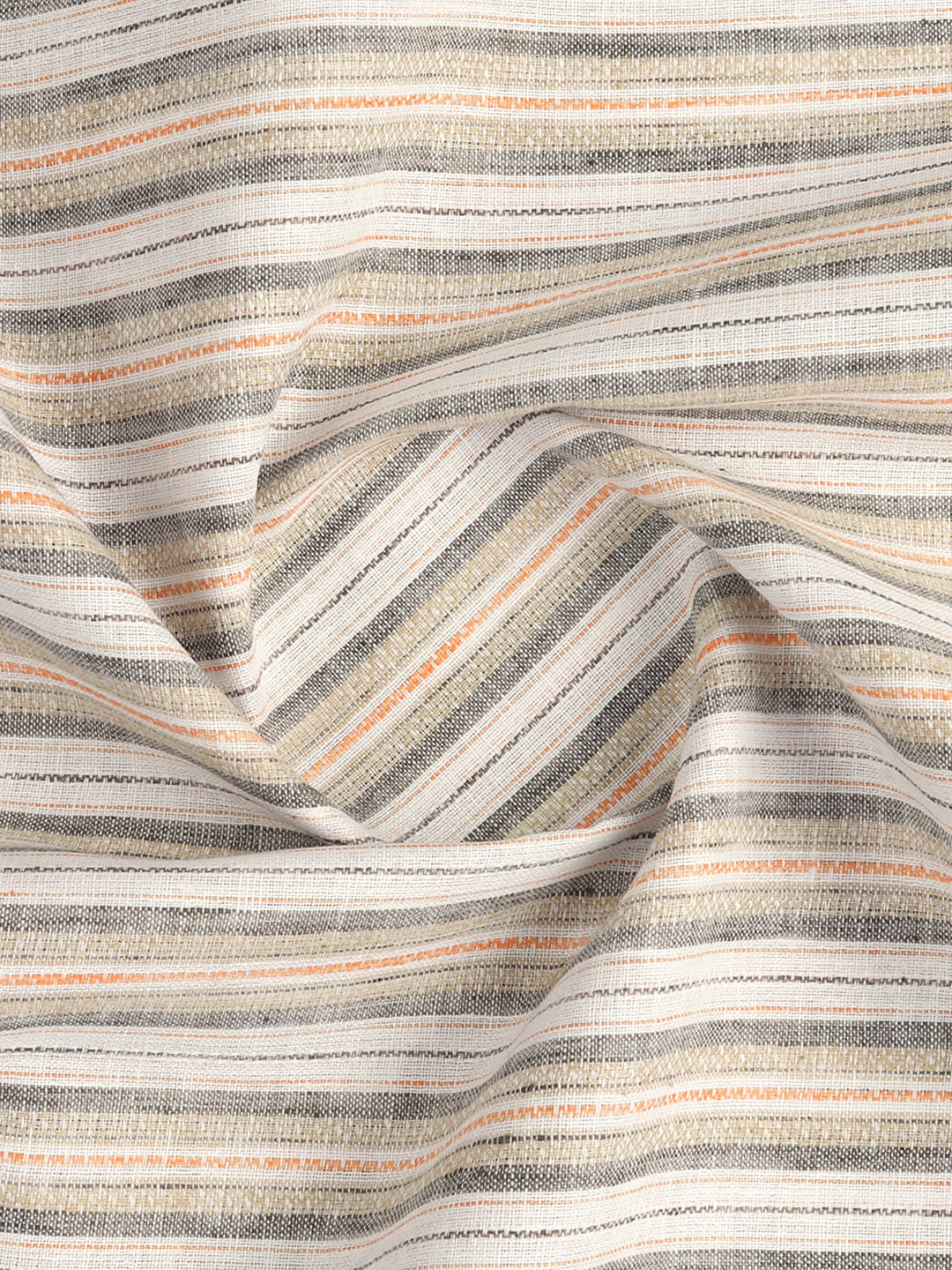 Cotton Blend Self Design Shirt Fabric Brown with Grey High Style