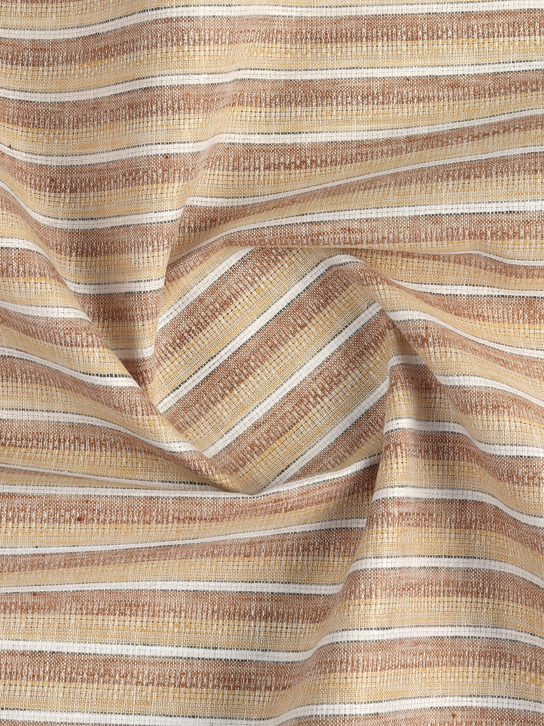 Cotton Blend Self Design Shirt Fabric Light Brown High Style