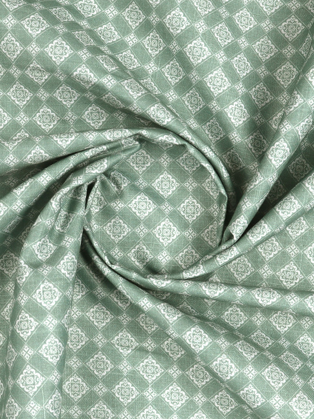 Cotton Printed Green Colour Shirt Fabric - OSLO