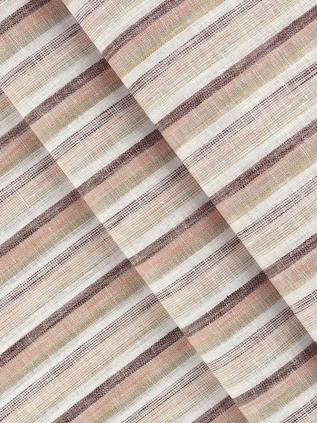 Men Cotton Rich Striped Shirt Fabric Brown High Style