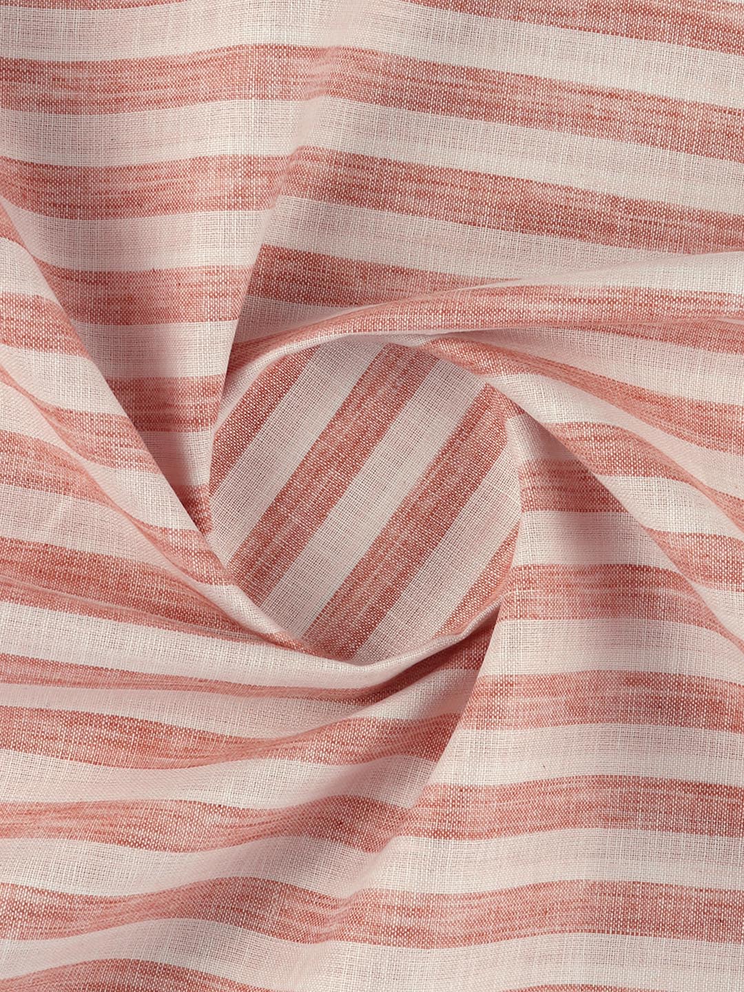 Men Cotton Rich Striped Shirt Fabric Orange High Style