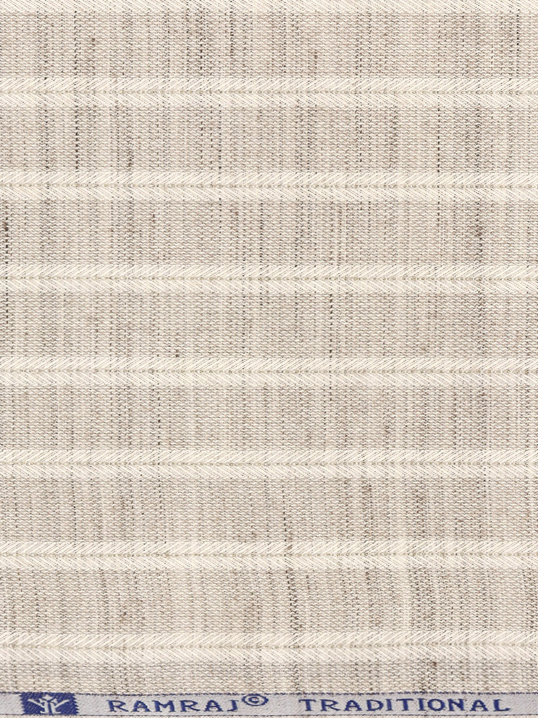 Cotton Rich Self Design Shirt Fabric Brown HI-Tech