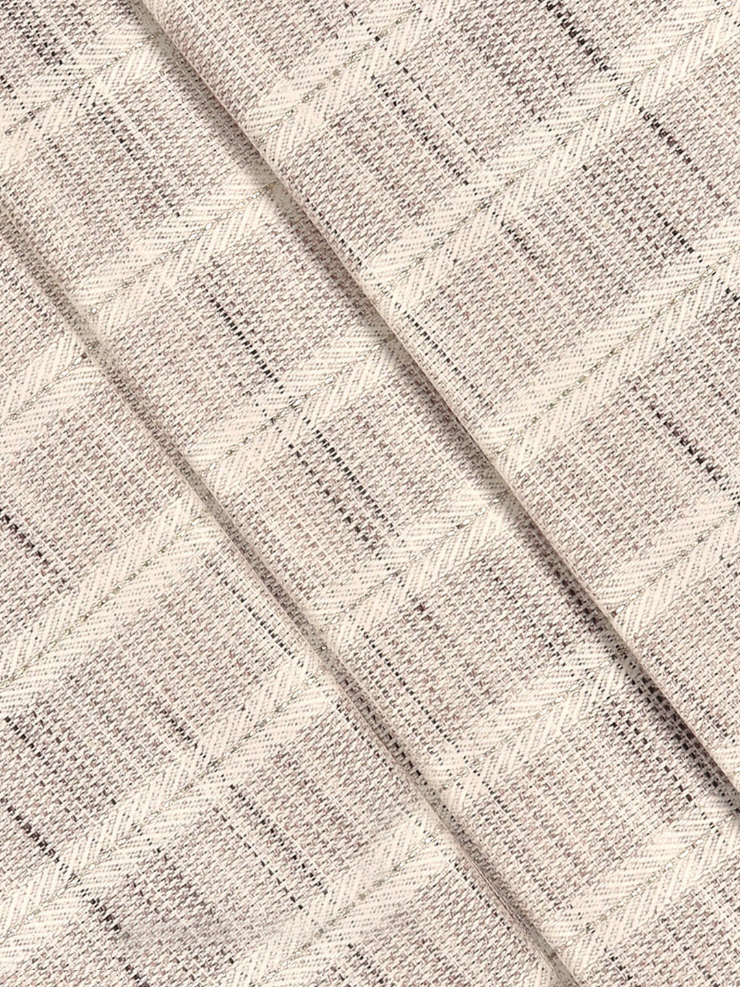 Cotton Rich Self Design Shirt Fabric Light Brown HI-Tech