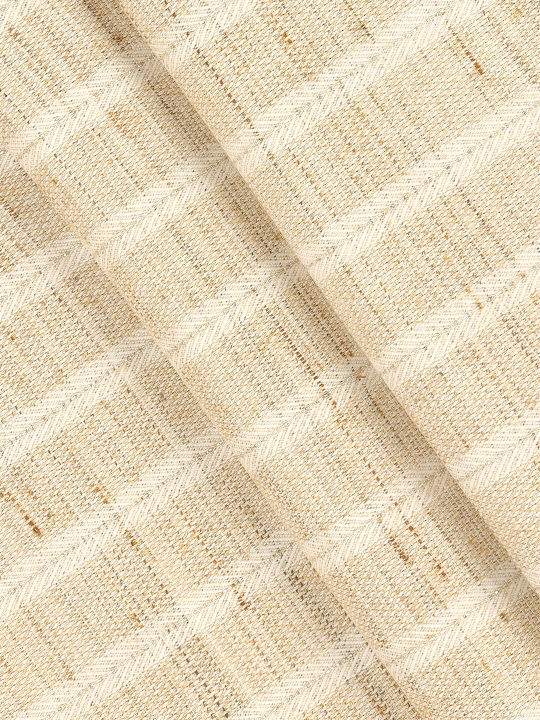 Cotton Rich Self Design Shirt Fabric Brown HI-Tech