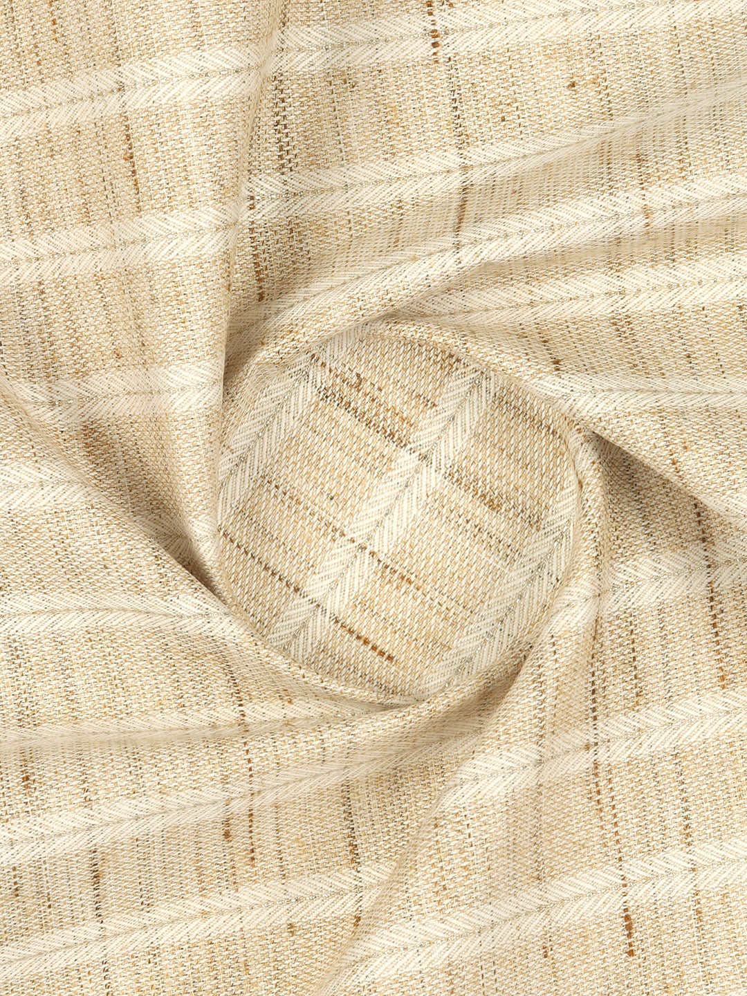 Cotton Rich Self Design Shirt Fabric Brown HI-Tech