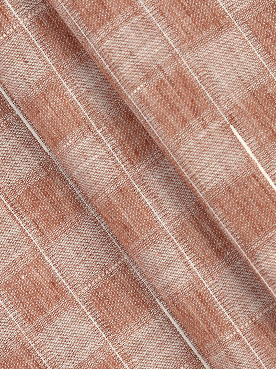 Men's Cotton Rich Checked Brown Shirt Fabric High Style