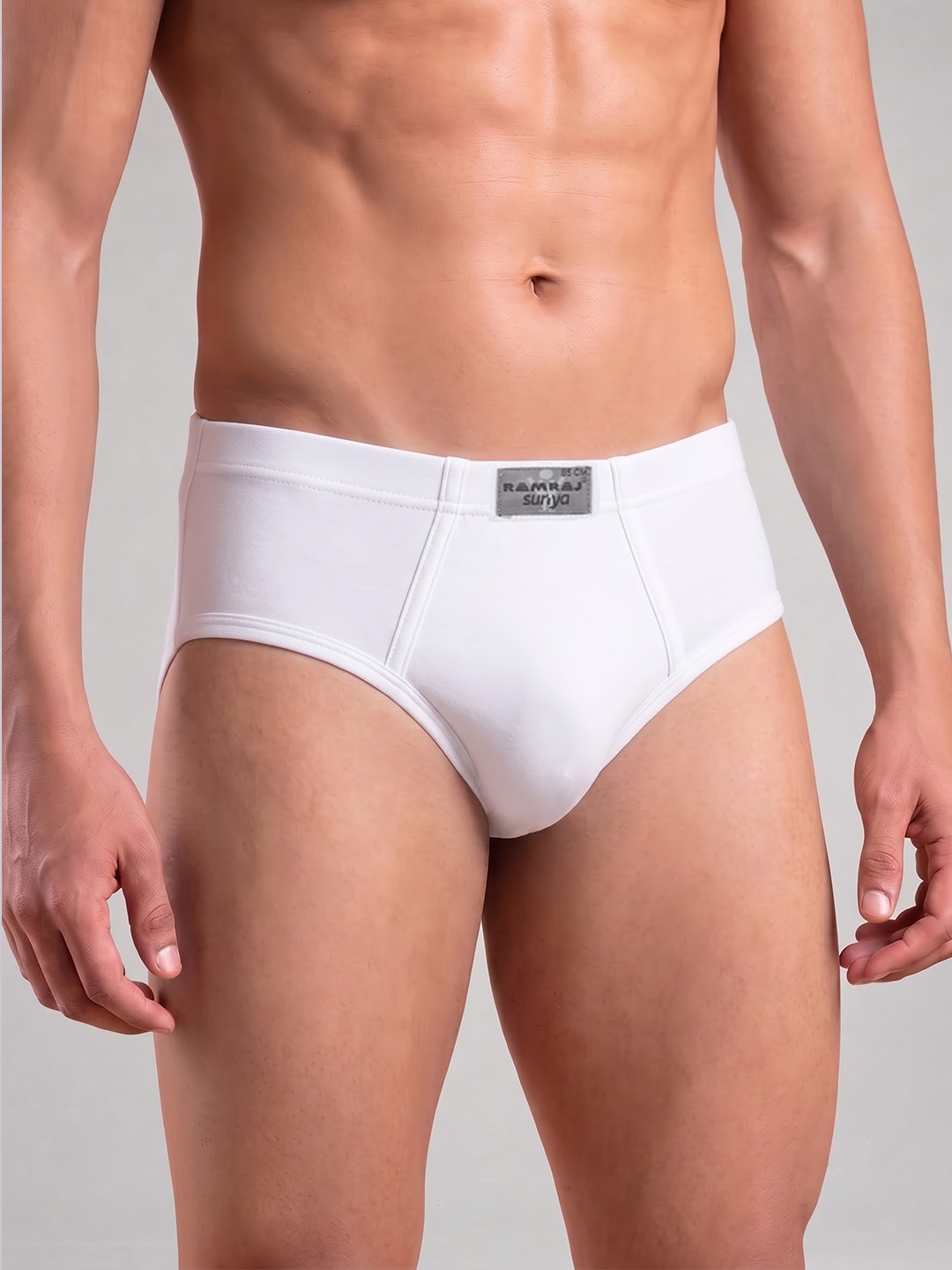 100% Combed Cotton White Inner Elastic Brief Suriya (Pack of 2)