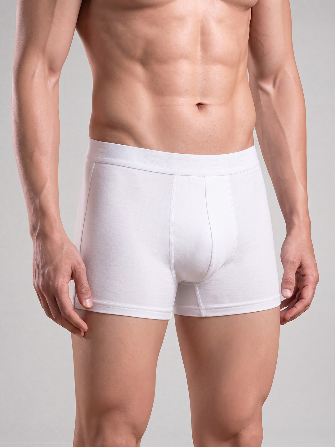100% Cotton White OE Without Pocket Trunk Acoste 1014 (Pack of 2)
