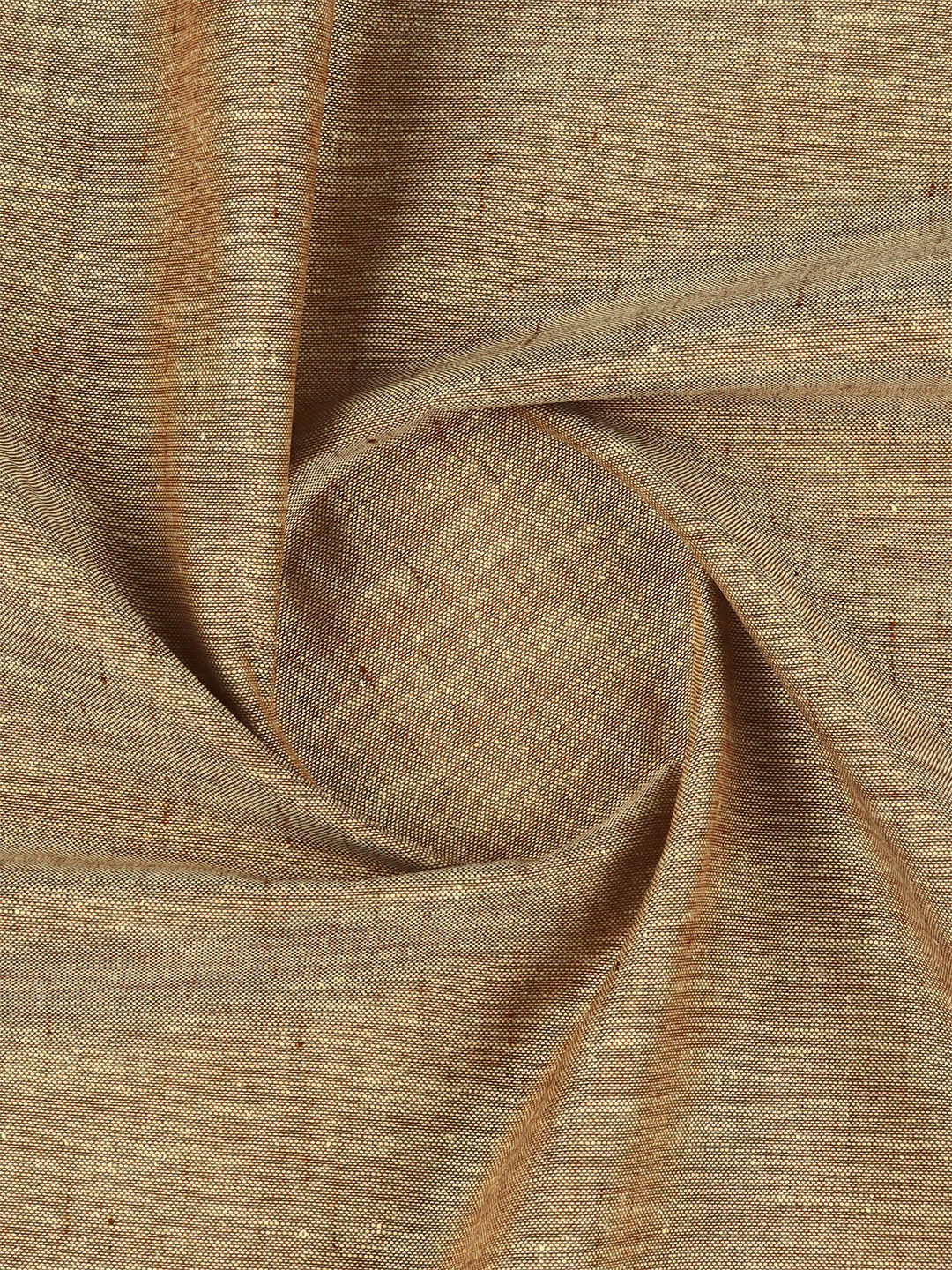 Cotton Rich Brown Self Design Shirt Fabric HI-Tech