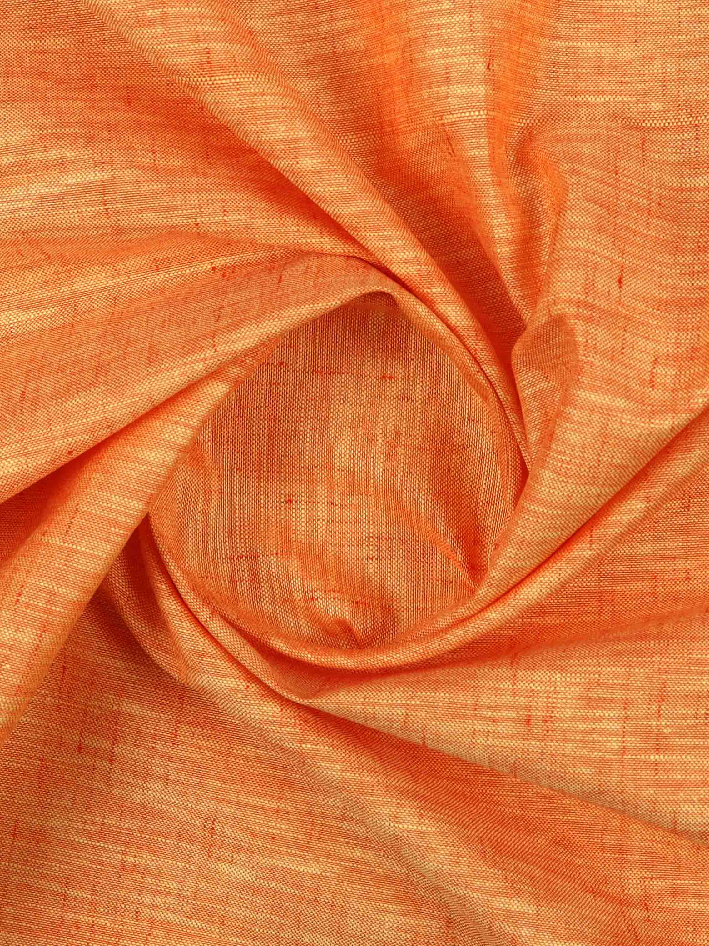 Cotton Blend Orange Colour Plain Shirt Fabric Infinity