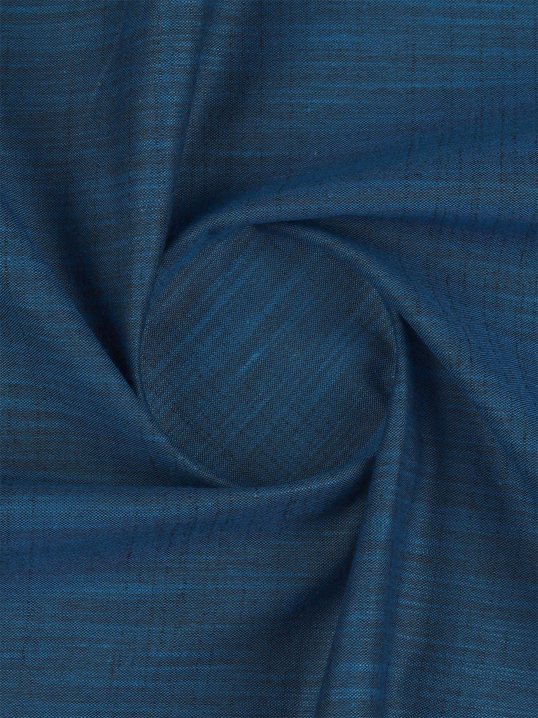 Cotton Rich Dark Blue Self Design Shirt Fabric HI-Tech