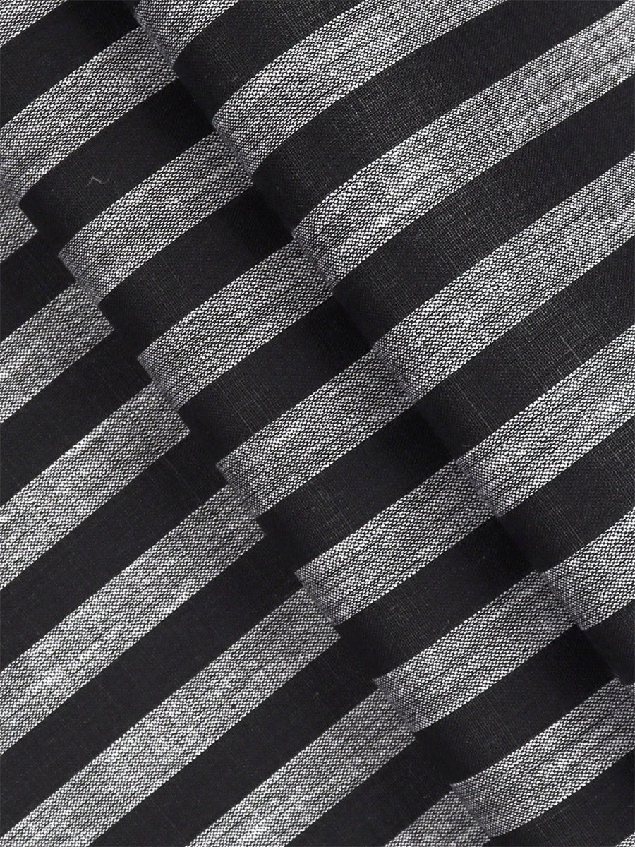 Cotton Black Striped Shirt Fabric- Infinity