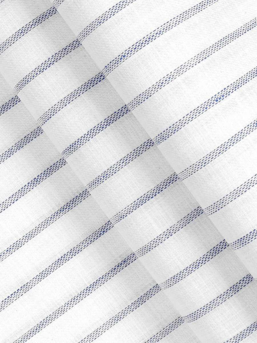 Cotton White Striped Shirt Fabric- Infinity