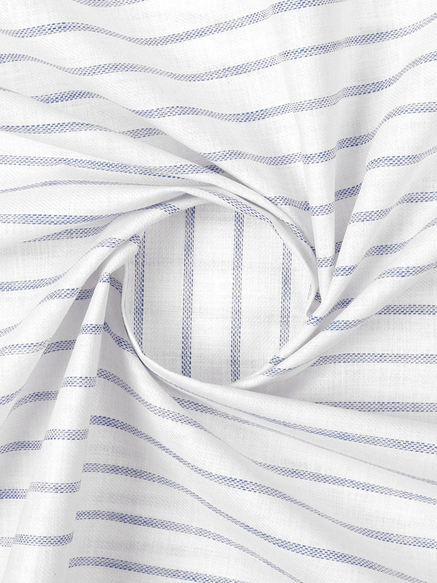 Cotton White Striped Shirt Fabric- Infinity