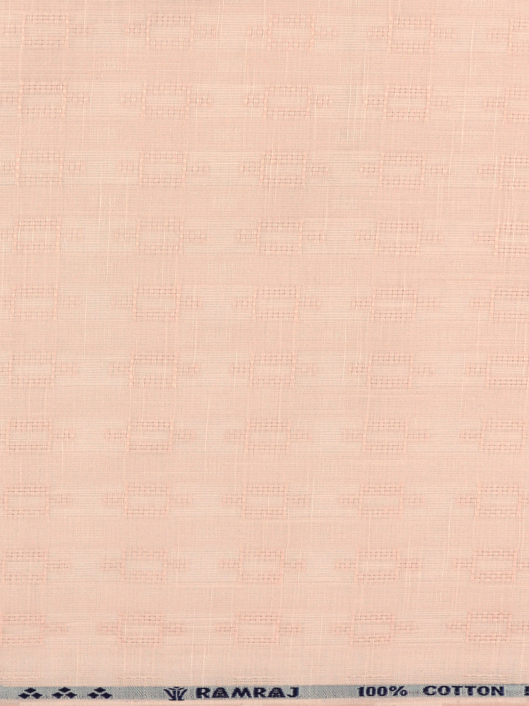 Men's 100% Cotton Self Design Shirt Fabric Peach HI-Tech