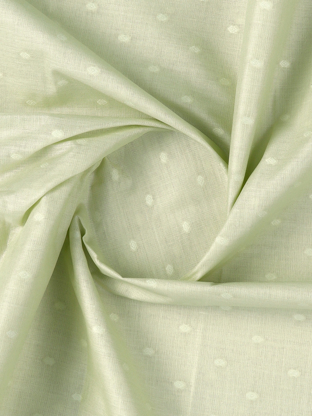 Cotton Rich Self Design Shirt Fabric Pista Green HI-Tech